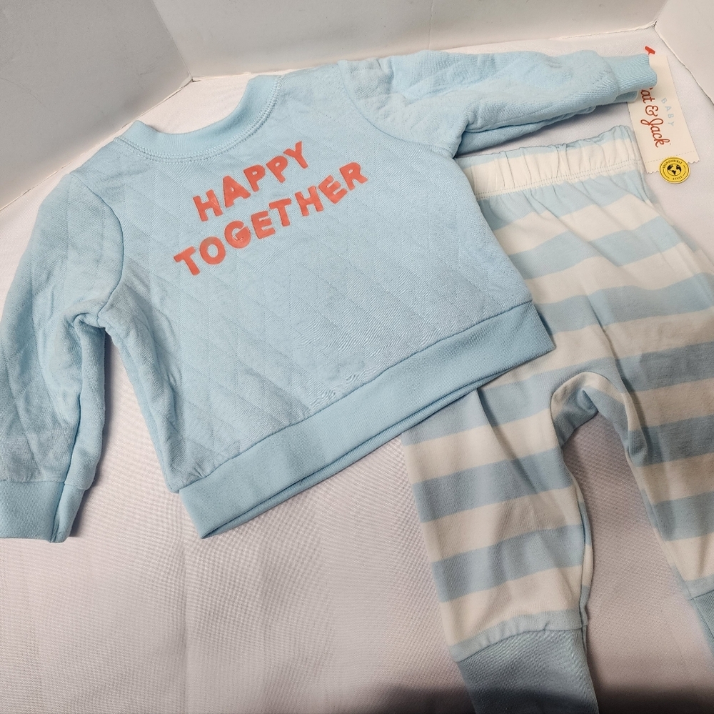 Cat & Jack 2 Piece Set, HAPPY TOGETHER, SZ 0-3, 3-6, 6-9 Month, NWT